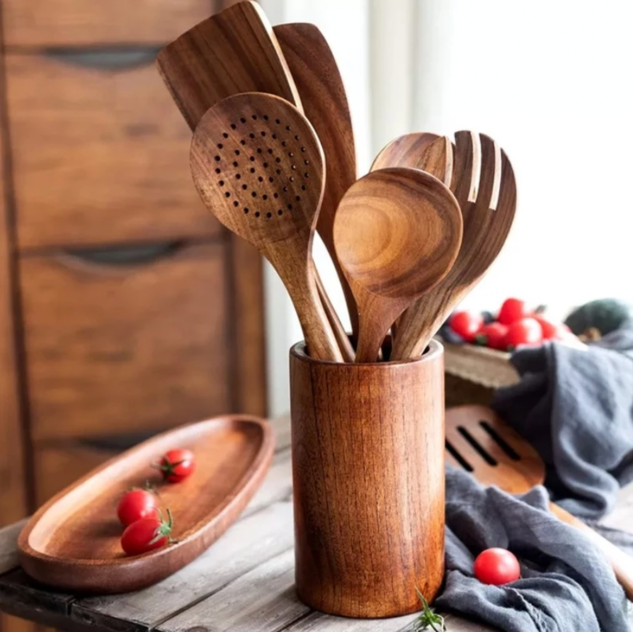 New! Thai Teak Wooden Spoons - Takeout Kit