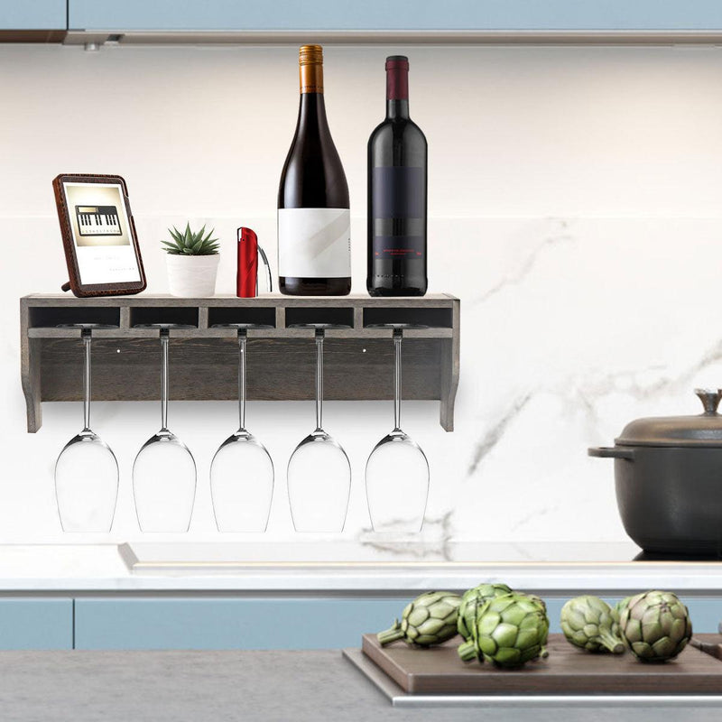 Wine Rack With Wooden Shelf - Spiritwood kitchen