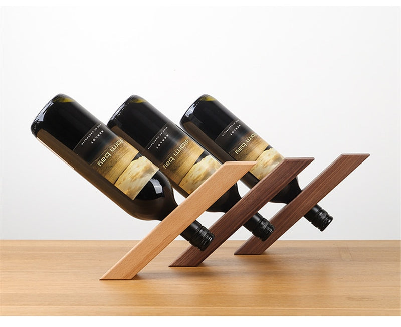 Balancing Wooden Wine Bottle Holders