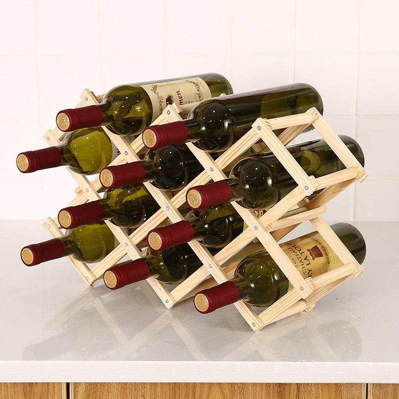 Collapsible Wooden Wine Bottle Racks - Spiritwood kitchen