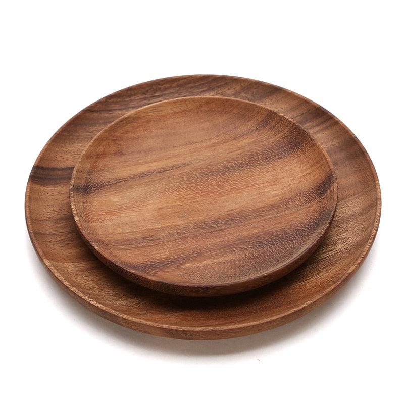 Acacia Wood Plate Set Wooden - Spiritwood kitchen