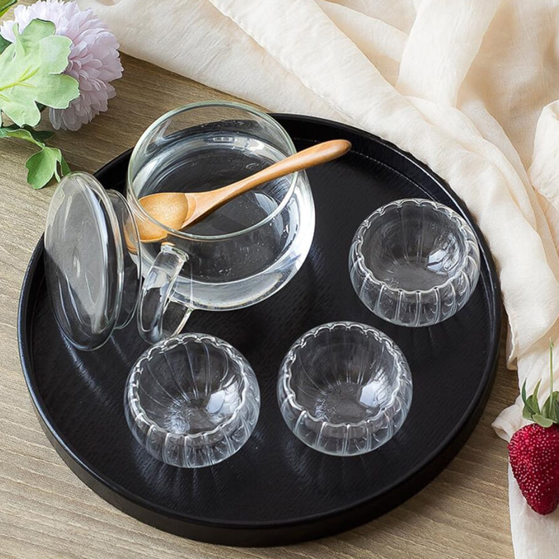 Wooden Round Serving Tea or Snack Tray