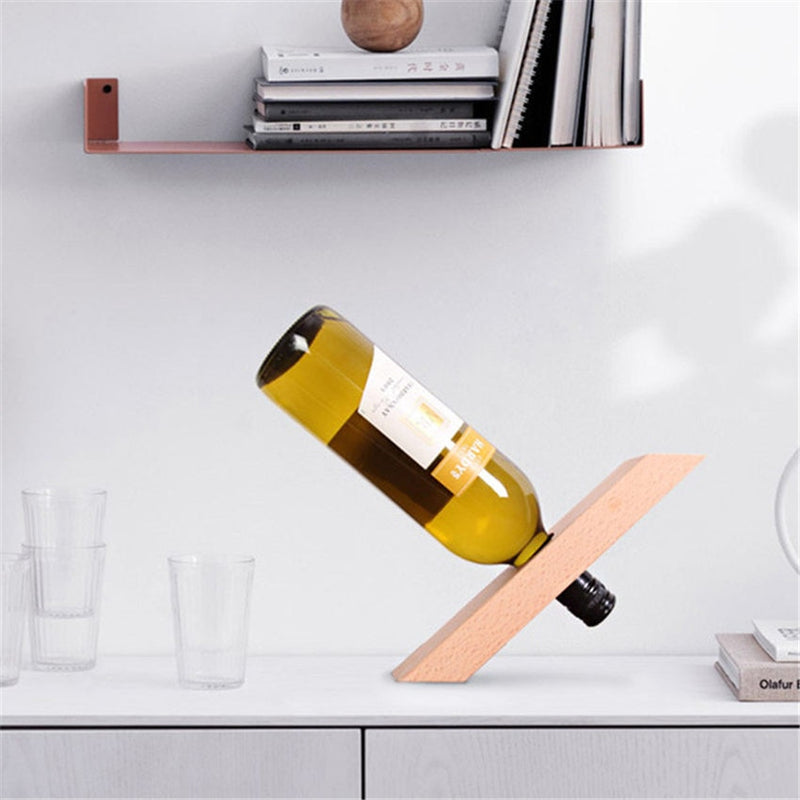 Balancing Wooden Wine Bottle Holders