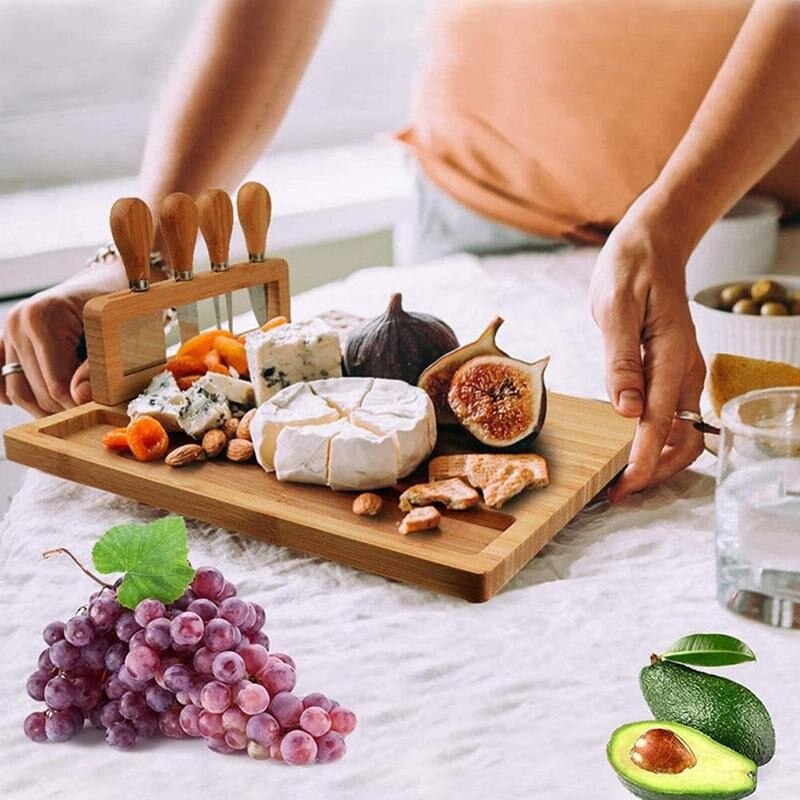 Bamboo Cheese Board Set