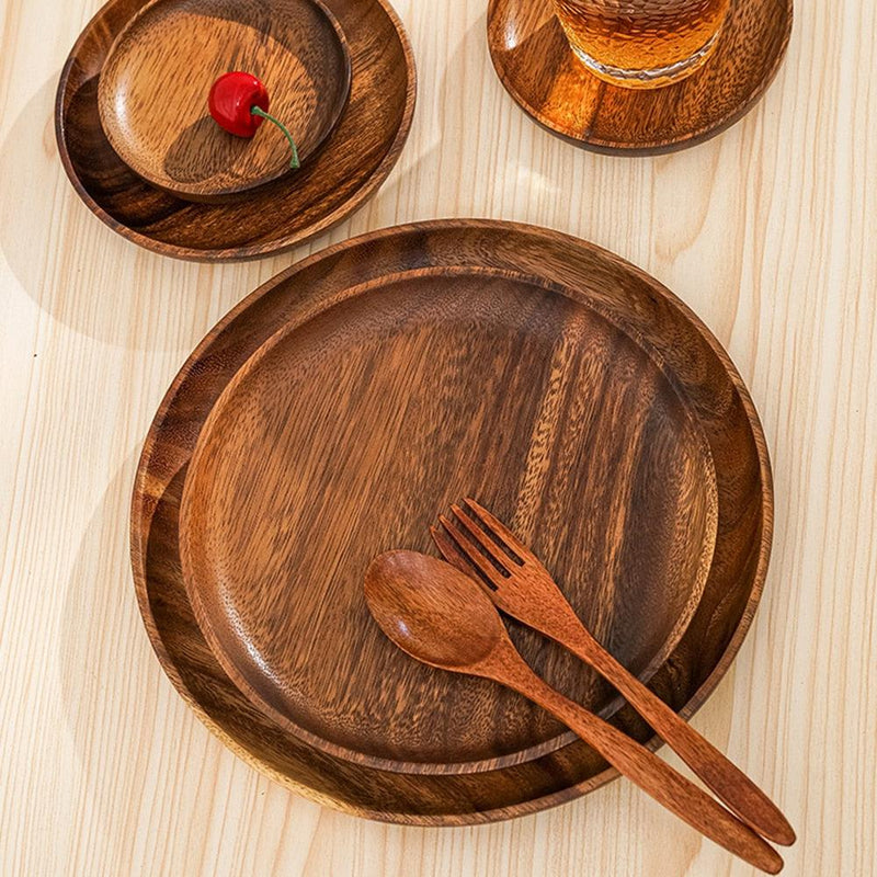 Acacia Wood Dinner Plates - Spiritwood kitchen