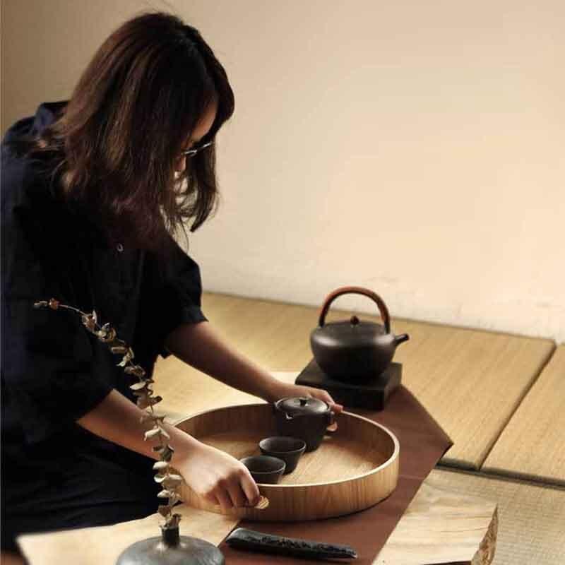 Round Serving Bamboo Wooden Tray - Spiritwood kitchen