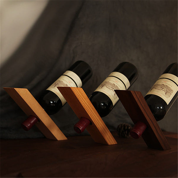 Balancing Wooden Wine Bottle Holders