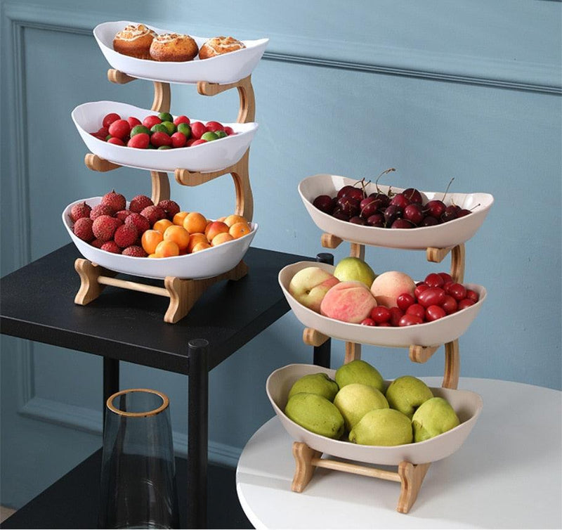 Table Plates For Serving Snacks with Wooden Stand - Spiritwood kitchen