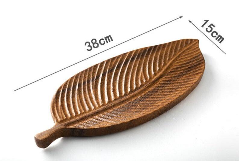 South America Walnut Handmade Leaf Tray - Spiritwood kitchen