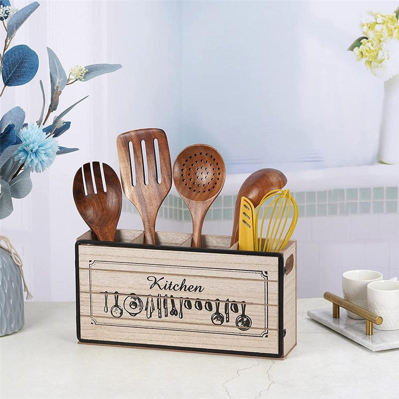 This Utensil Holder adds ambiance and efficiently stores your utensils and accessories in your kitchen