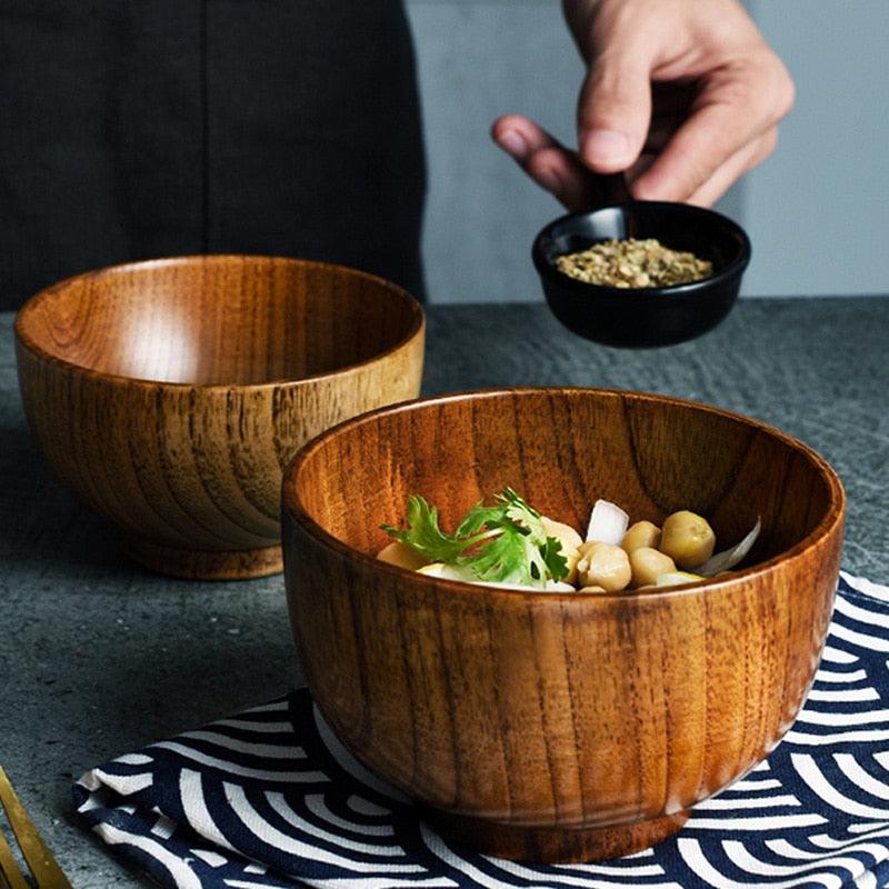 Japanese Style Wooden Bowl 1pc - Spiritwood kitchen