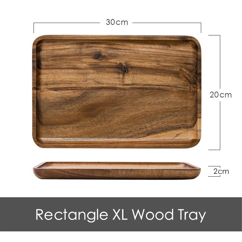 Acacia Wood Serving Tray with Handle - Spiritwood kitchen