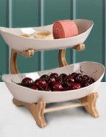 Table Plates For Serving Snacks with Wooden Stand - Spiritwood kitchen