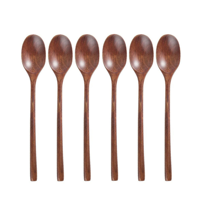 6 piece Long Wooden Spoon