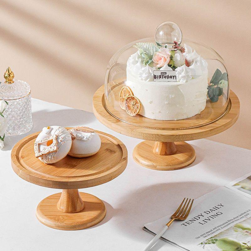 Round Wooden Cake Stand - Spiritwood kitchen