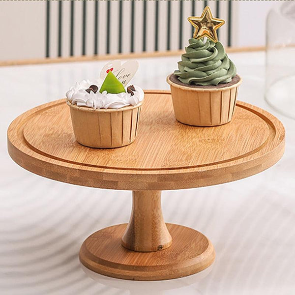 Round Wooden Cake Stand - Spiritwood kitchen