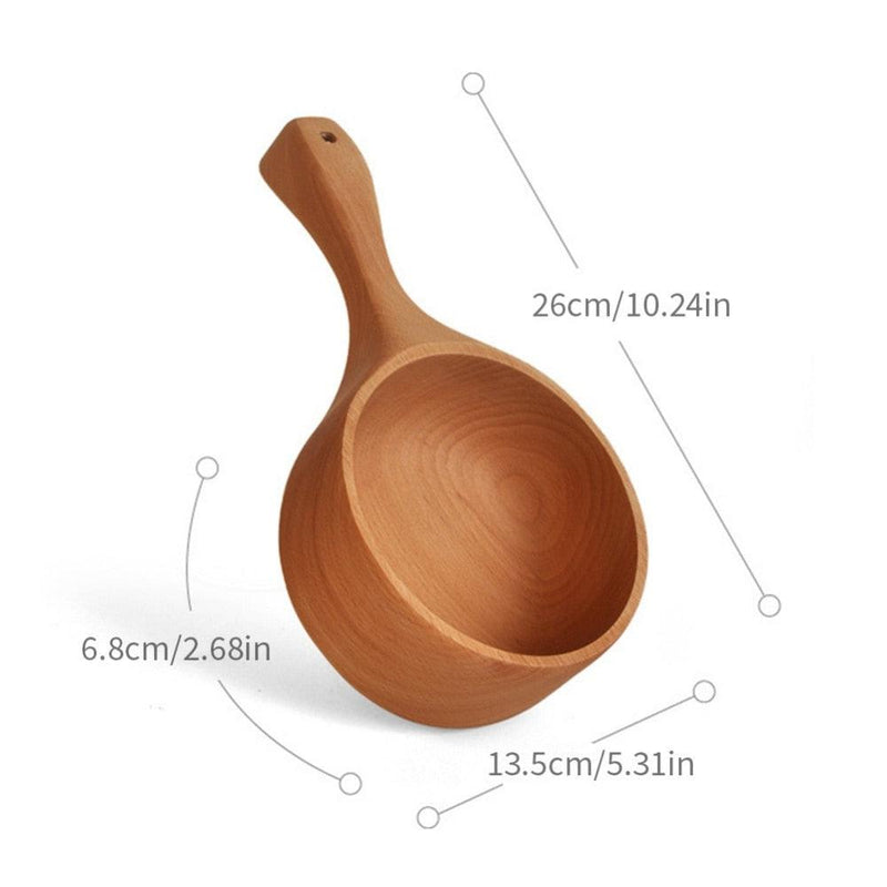 Handled Beech Salad Bowl - Spiritwood kitchen