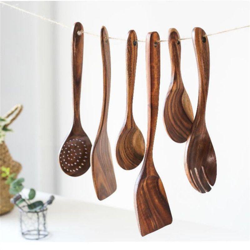 7Pcs Wooden Spoons for Cooking,Wooden Utensils for Cooking Wooden